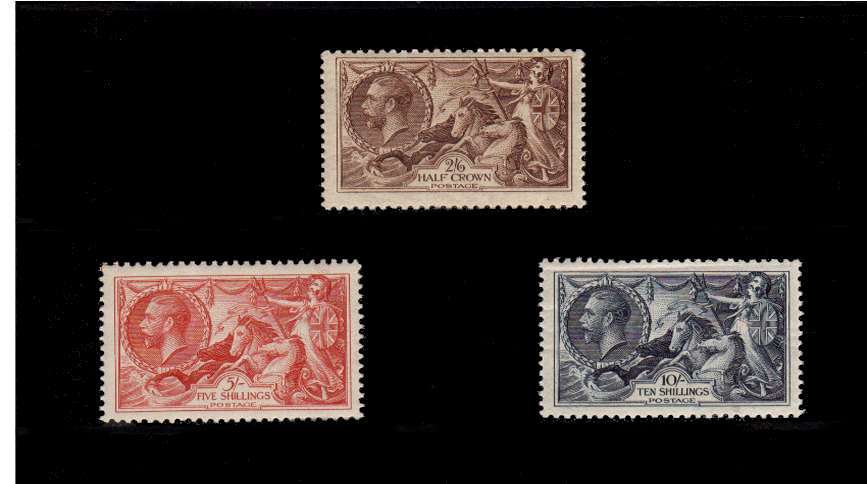 view larger image for SG 450-452 (1934) - George 5th<br/>
Re-engraved 'Seahorse' High values<br/>Definitive set of three