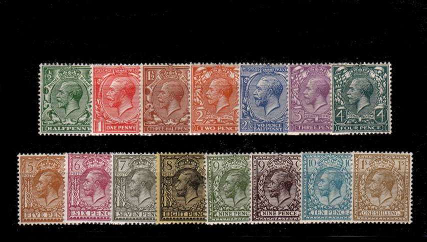view larger image for SG 351-396 (1912) - George 5th<br/>
Royal Cypher complete set of fifteen