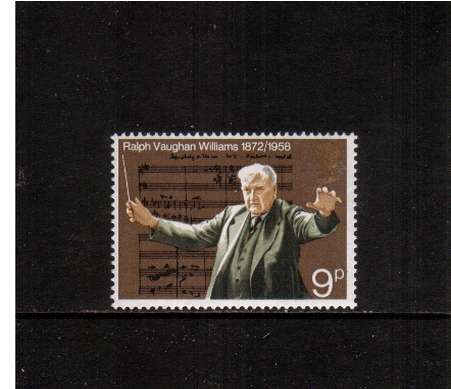 view larger image for SG 903y (1972) - 9p Anniversaries - Ralph Vaughan Williams 
A superb unmounted mint single showing <b>PHOSPHOR OMITTED</b>