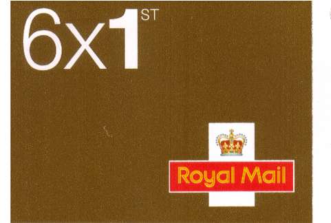 British Stamps Self Adhesive Booklets Item: view larger image for SG MB4b (2006) - 6x1st Class Gold - Walsall - Back cover with text 'New Pricing Structure..'
<br/>Containing 2295x6