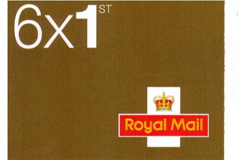 British Stamps Self Adhesive Booklets Item: view larger image for SG MB8 (2009) - 6x 1st Class Gold - Walsall - Upper case 'P' in web address
<br/>Containing Security Machins - U2951x6
