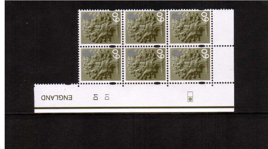 view larger image for SG EN15 (31 Mar 2010) - 60p in a superb unmounted mint cylinder block of six showing cylinder numbers