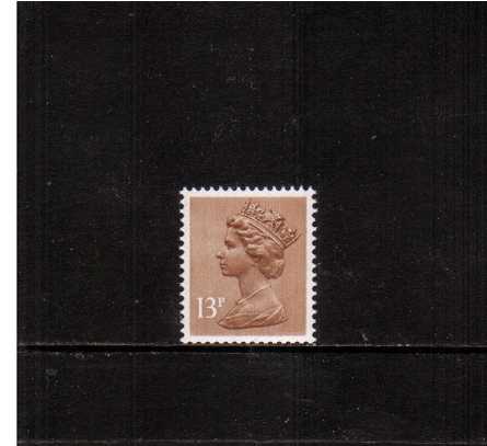 view larger image for SG X901var (1984) - 13p Pale Chestnut - Left Band<br/>
A superb unmounted mint single not left or right band but is in fact 2 Bands taken from a transposed bands booklet pane. Rare.