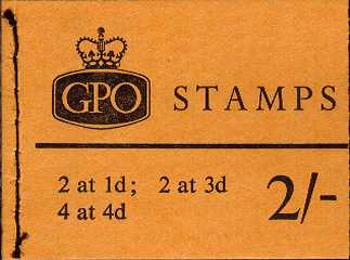 British Stamps QE II Stitched Pre Decimal Booklets Item: view larger image for SG N21p (1965) - 2/- Booklet<br/>
PHOSPHOR - Dated July 1965<br/><b>QJK</b>