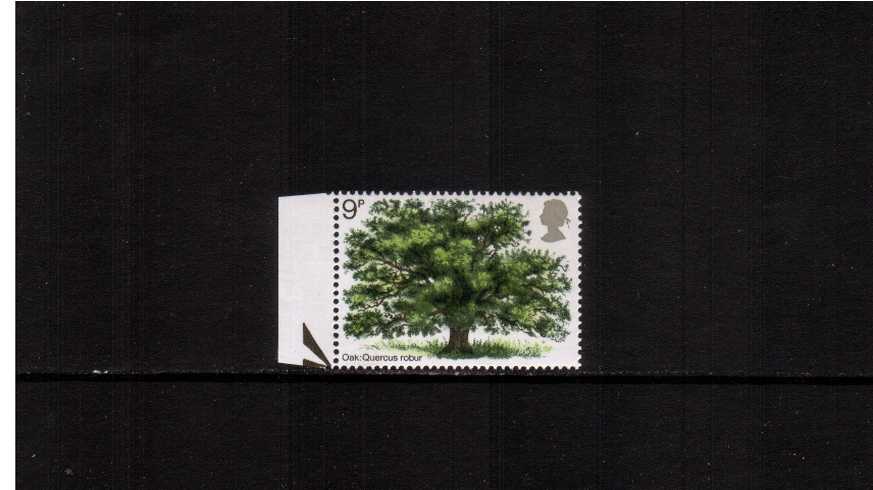 view larger image for SG 922y (1973) - British Trees - 9p left side marginal single  showing <b>''PHOSPHOR OMITTED'' </b>superb unmounted mint.
<br/><b>X4X</b>