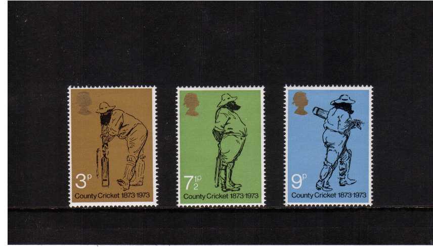 view larger image for SG 928-930 (1973) - County Cricket set of three
