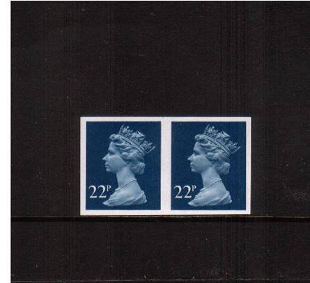 view larger image for SG X962a (1980) - 22p Blue - Phosphorised Paper<br/>
A superb unmounted mint <b>IMPERFORATED</b> horizontal pair. SG Cat £325


<br/><b>ERRX</b>