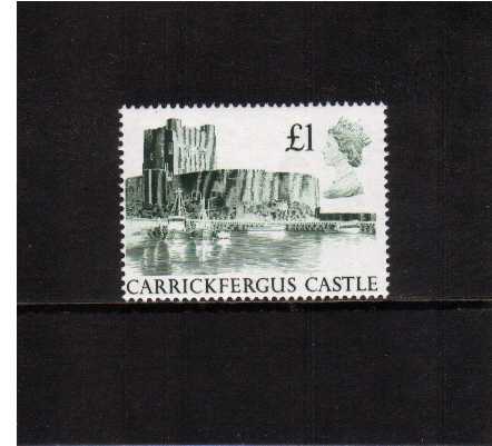 view larger image for SG 1410 (18 Oct 1988) - £1 Green - 'White Head' Castle