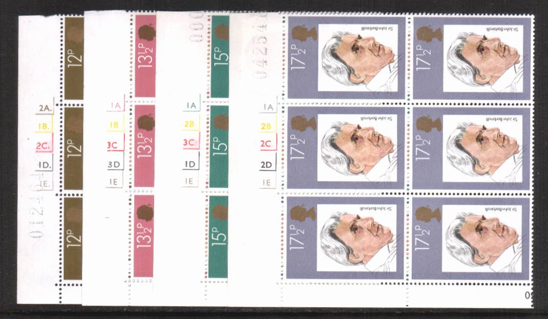 view larger image for SG 1130-1133 (1980) - British Conductors<br/>
Set of four in superb unmounted mint cylinder blocks of six 	