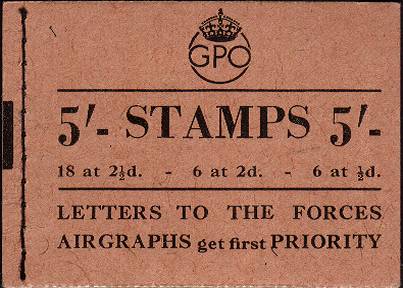 British Stamps George 6th Booklets Item: view larger image for SG BD28-3 (1943) - 5/- Booklet<br/>
Dated November 1943
<br/><b>QJK</b>