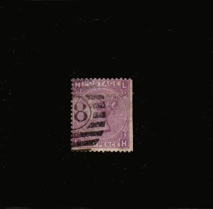 view larger image for SG 109 (1870) - 6d Mauve - Without Hyphen from Plate 9 lettered ''L-H''
A good used single with cut down aing margin at right.<br/>
SG Cat £90
<br/><b>QEQ</b>