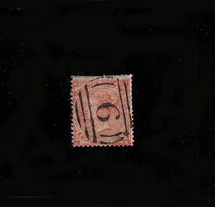 view larger image for SG 81 (1863) - 4d Bright Red from Plate 4 (with hairlines) lettered ''I-B''  
<br/>a lightly used stamp with trimmed perfs cancelled with a crisp ''6'' for ALFRETON.
<br/>SG Cat £185
<br><b>QEQ</b>