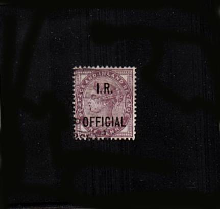 view larger image for SG O3 (1897) - <b>I. R. OFFICIAL</b><br/>
1d Lilac<br/>
A fine used single
<br/>SG Cat £6
<br><b>QBQ</b>
