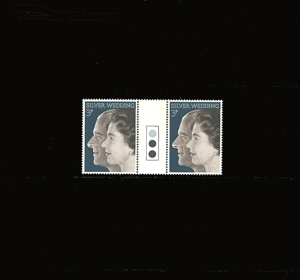 view larger back view image for Royal Silver Wedding  single<br/>
in unfolded''traffic light'' gutter pair superb unmounted mint
