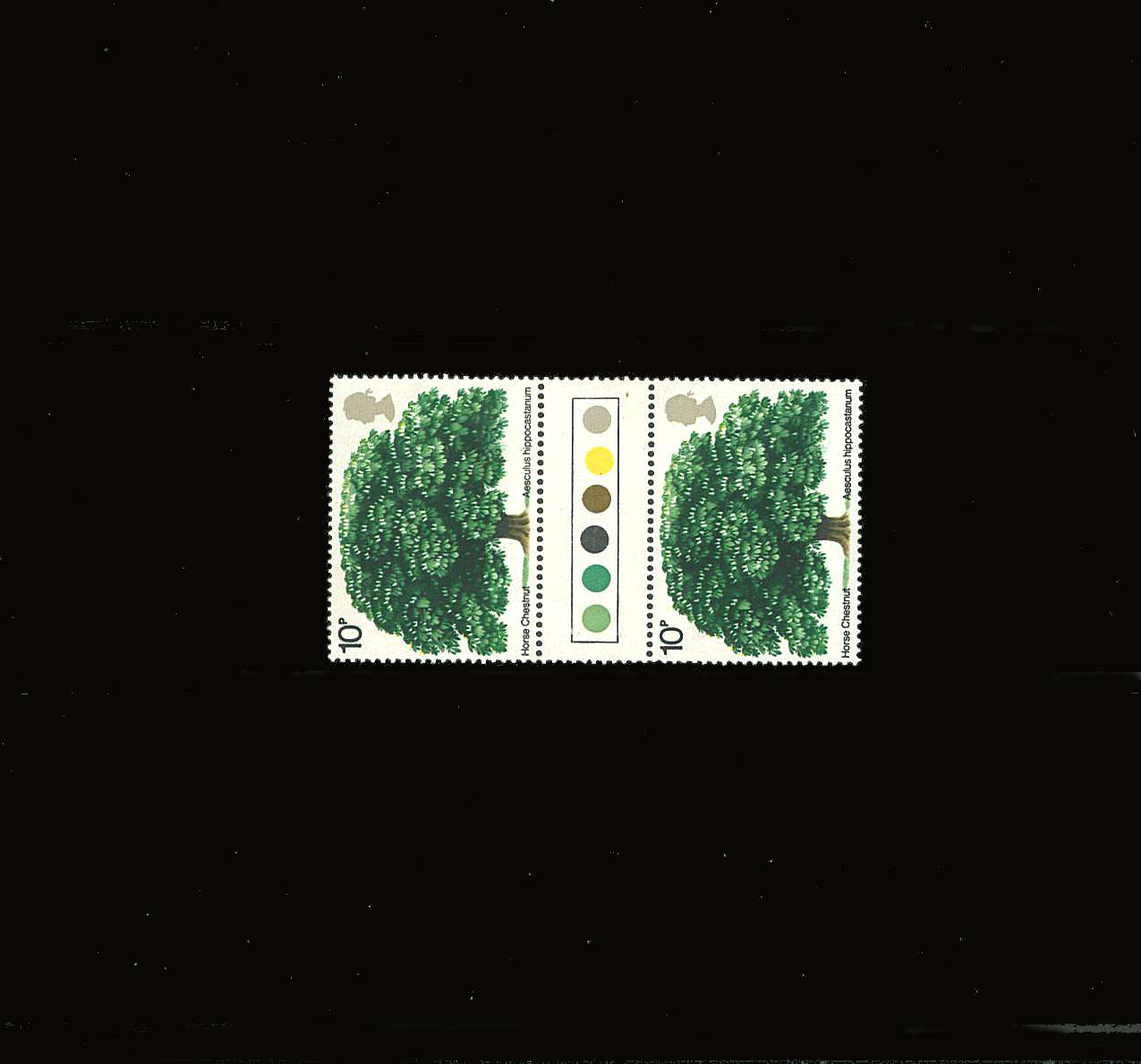 view larger back view image for Tree single<br/>
in unfolded''traffic light'' gutter pair superb unmounted mint