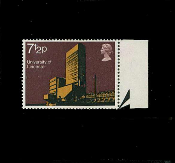 view larger image for SG 892y (1971) - 7½p University Buildings - Leicester
<br/> A superb unmounted mint right side marginal single showing<br/><b> ''PHOSPHOR OMITTED''</b>

<br/><b>QQL</b>