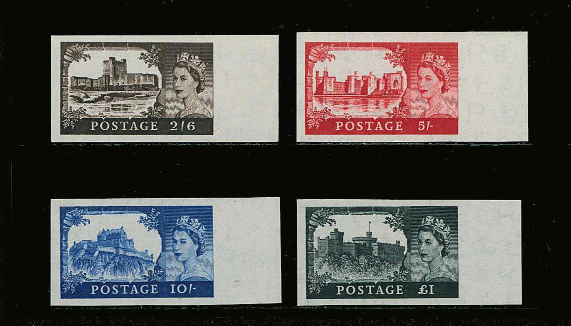 view larger image for SG 536-539 (1955) - Waterlow <b>IMPERFORATE IMPRIMATURE</b> right side marginal set superb unmounted mint each lightly backstamped BPMA. Ex museum Archives.<br/>Circa 6 sets possible thus this set is ALMOST UNIQUE. 
<br/><b>QQP</b>