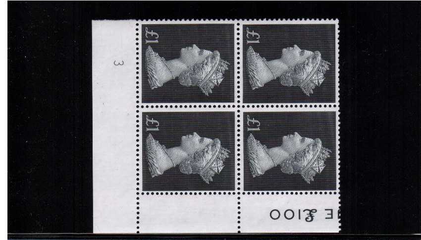 view larger image for SG 790 (1969) - £1 Bluish Black  - A superb unmounted mint Plate Block of Four - 3