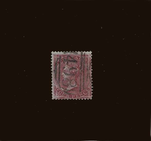 view larger image for SG 62 (1855) - 4d Carmine - Highly Glazed - Small Garter watermark<br/>
A fine used stamp cancelled with a light and crisp ''498'' for MANCHESTER. The stamp has a small surface abrasion at lower left.<br/>SG Cat £450

