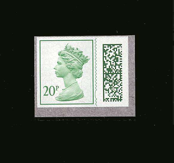 view larger image for SG V4720a (24 Nov 2022) - 20p Bright Green <br/>
<b>SOURCE CODE: MPIL  - DATE: M22L</b><br/>
Walsall - Gravure - Self Adhesive<br/>
Ex Prestige Booklet Pane - Broken Slits<br/><br/>