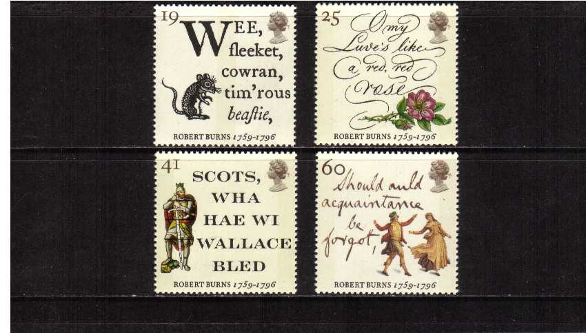 view larger image for SG 1901-1904 (1996) - Death Bicentenary of Robert Burns <br/>set of four