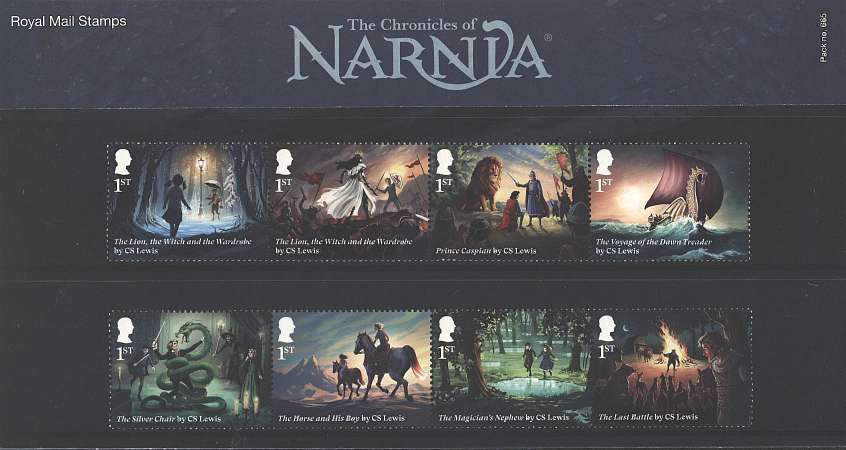 Stamp Image: view larger back view image for The Chronicles of Narnia<br/>
Note this pack is double sided set on one side, minisheet on other
<br/><br/>
Pack: 665