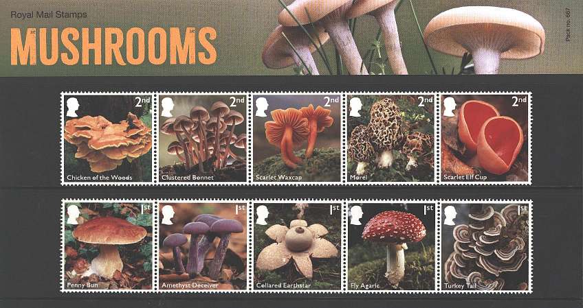 Stamp Image: view larger back view image for Mushrooms<br/><br/>
Pack: 667