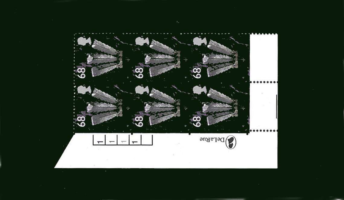view larger image for SG W88 (2002) - 68p Muticoloured<br/>in a superb unmounted mint cylinder block of six showing Cylinder 1 1 1 1 1