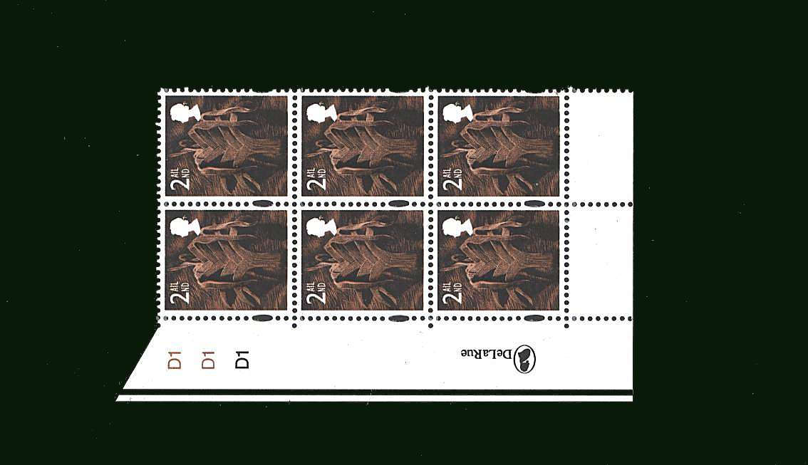 view larger image for SG W98 (14 Oct 2003) - 2nd Class<br/>in a superb unmounted mint cylinder block of six showing Cylinder D1 D1 D1