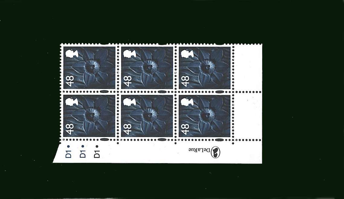 view larger image for SG W104 (27 Mar 2007) - 48p Multicoloured<br/>
in a superb unmounted mint cylinder block of six showing Cylinder D1DOT D1DOT D1DOT