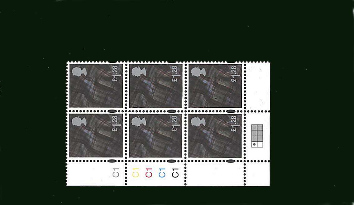 view larger image for SG S143 (25 April 2012) - £1.28 Multicoloured<br/>in a superb unmounted mint cylinder block of six showing Cylinder C1 C1 C1 C1 C1