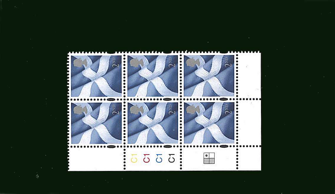 view larger image for SG S159 (20 Mar 2018) - 2nd Class - Silver-Grey Head<br/>in a superb unmounted mint cylinder block of six showing Cylinder C1 C1 C1 C1