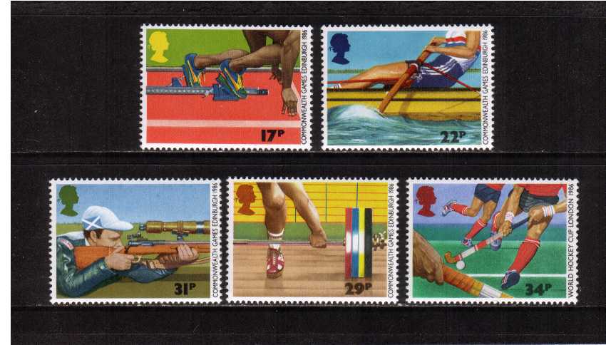 view larger image for SG 1328-1332 (1986) - Commonwealth Games set of five