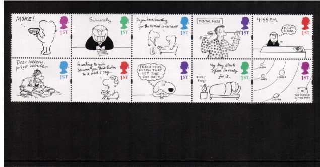 view larger image for SG 1905-1914 (1996) - Greetings Stamps - Cartoons<br/>all over phosphor block of ten<br/>
from booklet KX8 Booklet