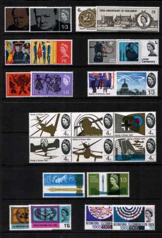 view larger image for Commemorative Year Sets -  (1965) - <BR/>
9 Sets - 24 stamps
