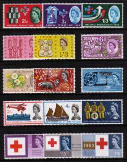 view larger image for Commemorative Year Sets -  (1962-1963) - <BR/>
7 Sets - 15 stamps