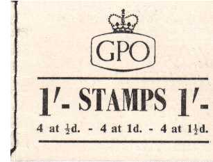 British Stamps QE II Stitched Pre Decimal Booklets Item: view larger image for SG K2 (1956) - 1/- Booklet<br/>Edward Crown watermark