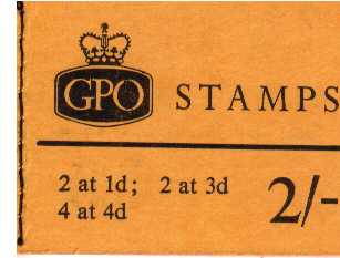 British Stamps QE II Stitched Pre Decimal Booklets Item: view larger image for SG N21 (1965) - 2/- Booklet <br/>Dated July 1965<br/><b>QJK</b>