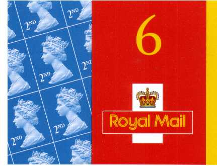 British Stamps Self Adhesive Booklets Item: view larger image for SG MA1 (2001) - 6x2nd Class Bright Blue - Walsall <br/>Containing 2039x6