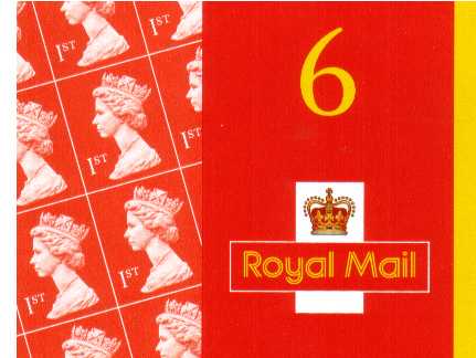 British Stamps Self Adhesive Booklets Item: view larger image for SG MB5 (2002) - 6x1st Class Red - Questa<br/>Containing 2040x6