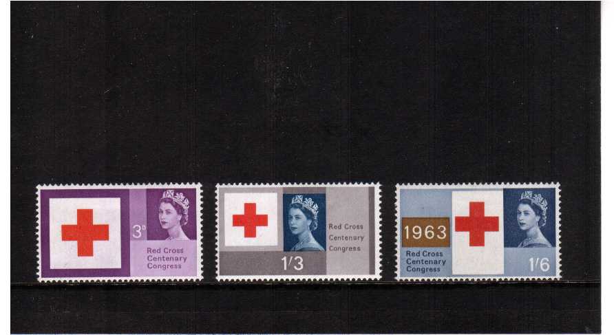 view larger image for SG 642p-644p (1963) - Red Cross Centenary PHOSPHOR set of three