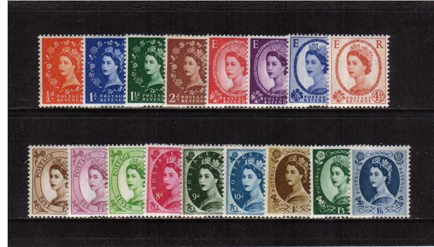 view larger image for SG 610-618 (1960) - Elizabeth II<br/>
Wilding - Multiple Crowns Watermark <br/>  Phosphor Lines <br/>Basic Definitive set of seventeen