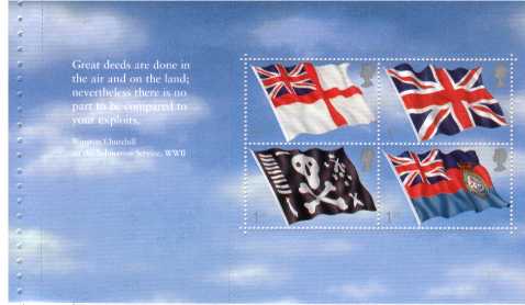 view larger image for SG MS2206a (22 Oct 2001) - Submarine Service - Flags minisheet from Prestige Stamp Booklet (DX27)