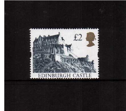 view larger image for SG 1613r (1994) - £2 Indigo & Gold 'Gold Head' Castle - Printed by Harrison<br/>Re-Engraved resulting in minute design changes and deep richer colours.