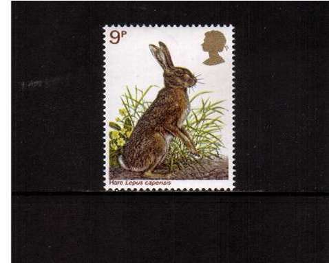 view larger image for SG 1040 (1977) - 9p - British Wildlife  - Brown Hare <br/>commemorative odd value