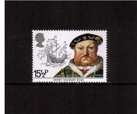 view larger image for SG 1187 (1982) - 15½p - Maritime Heritage  -  Henry VIII<br/>commemorative odd value
