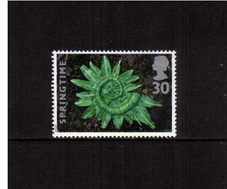 view larger image for SG 1855 (1995) - 30p - Four Seasons - Springtime -   Garlic Leaves  
<br/>commemorative odd value