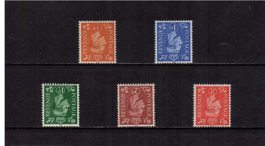 view larger image for SG 503Wi-507Wi (1950) - George 6th<br/>
'Colour Change' Definitive set of five<br/>
INVERTED watermark