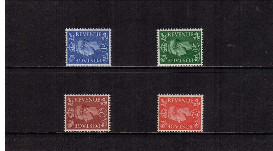view larger image for SG 504a-507a (1951) - George 6th<br/>
'Colour Change' Definitive set of four<br/>
SIDEWAYS watermark