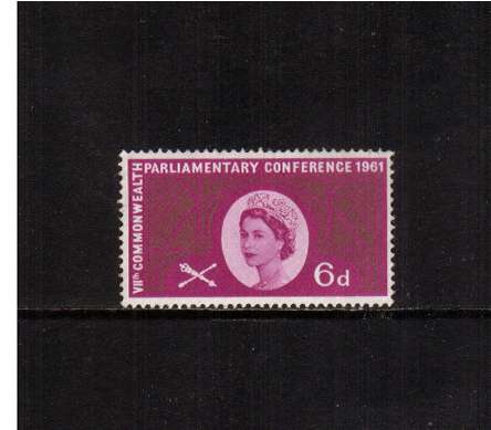 view larger image for SG 629 (1961) - 6d  Parliamentary Conference <br/>
commemorative odd value